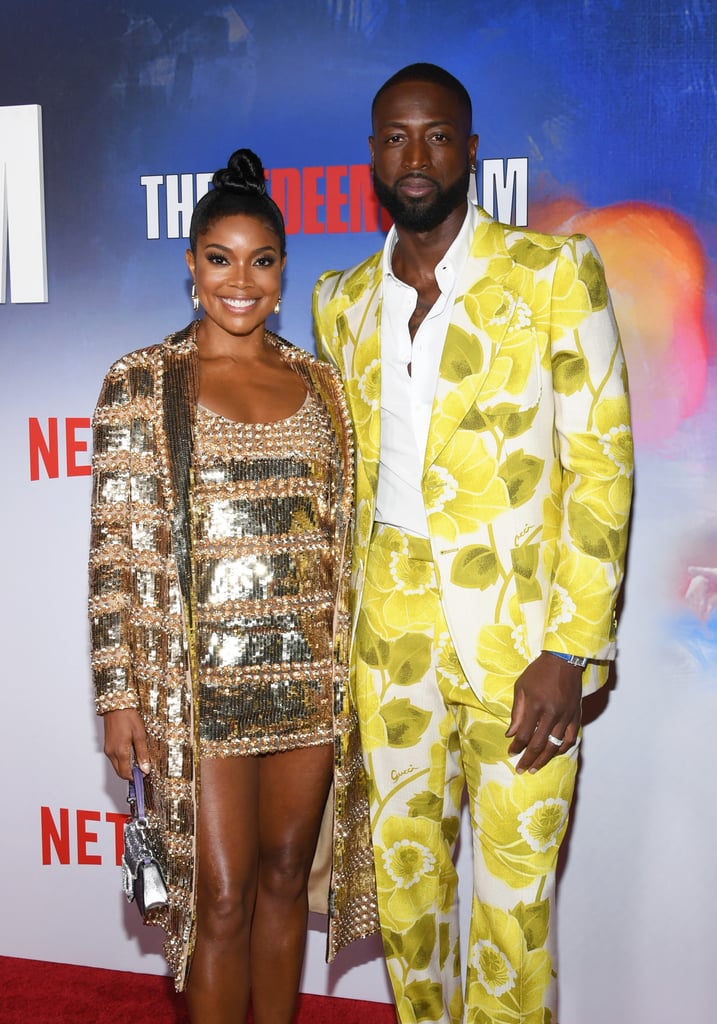 Gabrielle Union and Dwyane Wade Coordinate in Gold Outfits