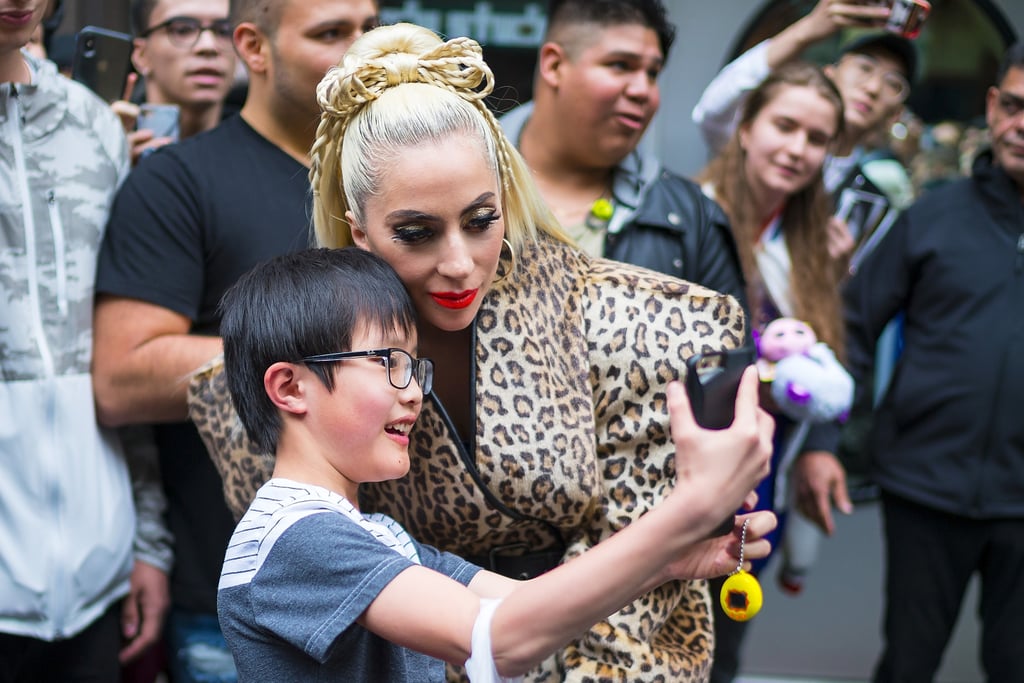 Lady Gaga Wears Braided Hair Bow May 2018