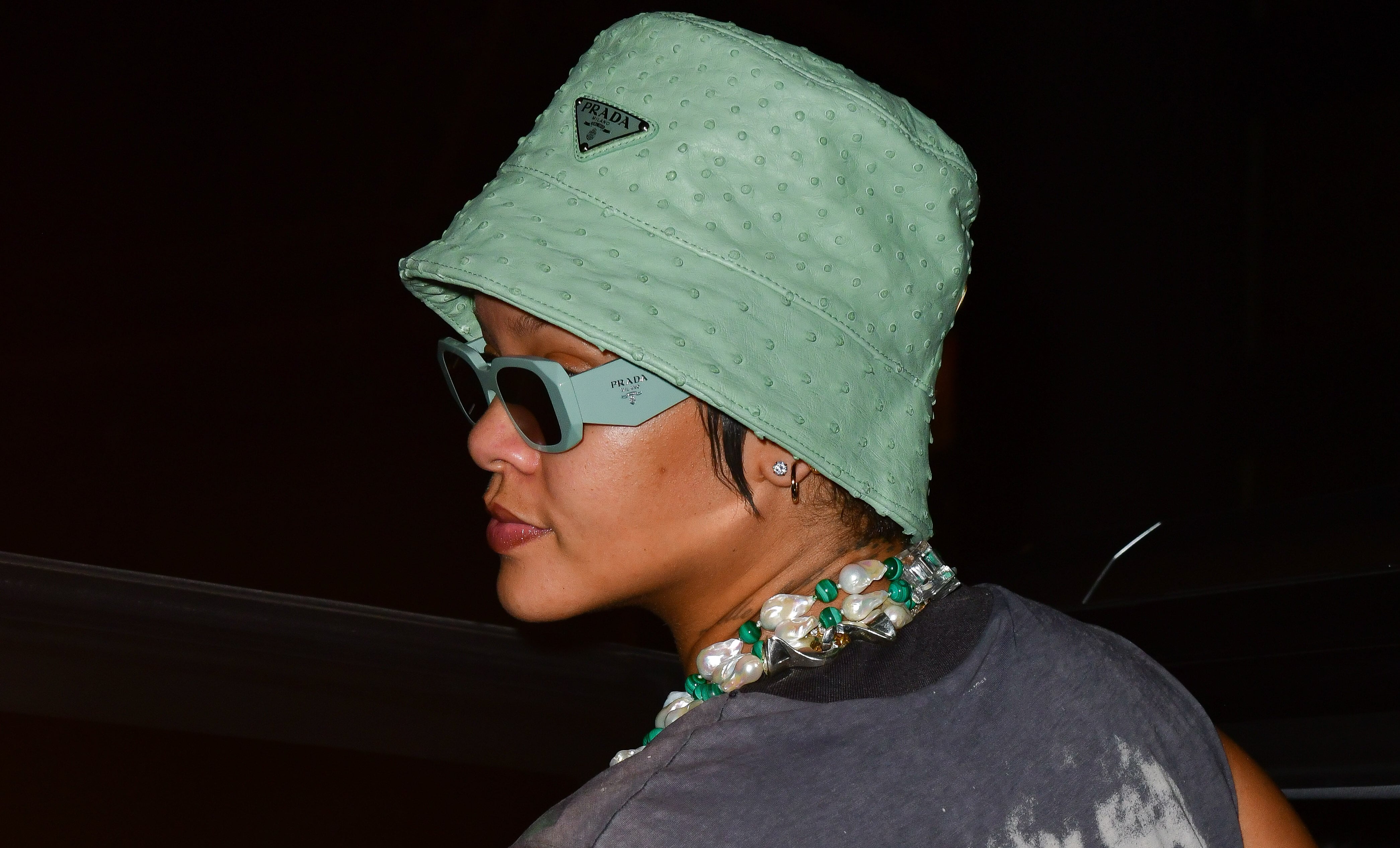 Rihanna Wore a $495 Mint Green Prada Bucket Hat on a Date With A