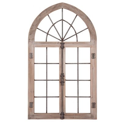 Patton Wall Decor Distressed Arched Cathedral Window Frame
