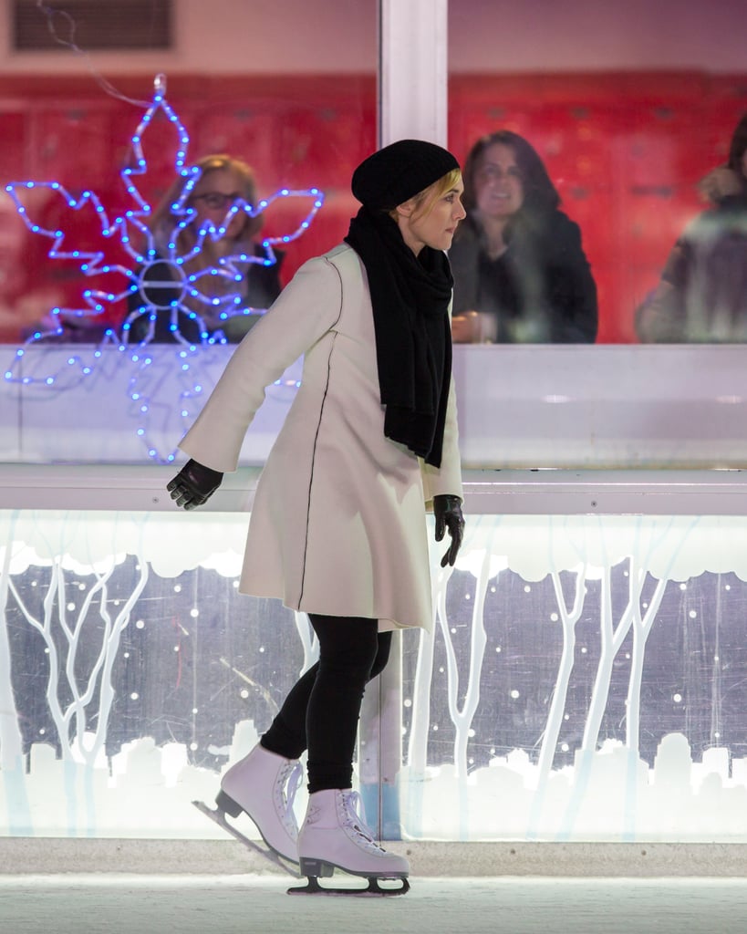 Kate Winslet Ice-Skating on Movie Set Photos February 2016