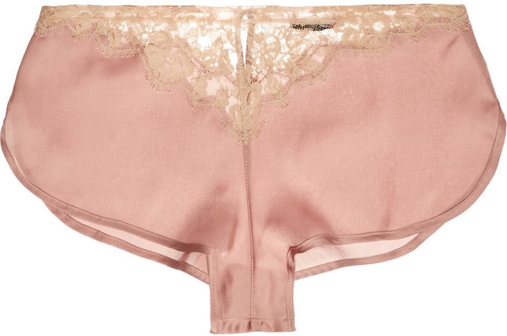 Kiki de Montparnasse Le Reve Lace-Trimmed Silk-Satin Briefs ($325)