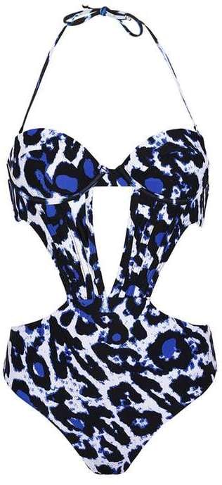 Kendall + Kylie at Topshop Animal print cut-out swimsuit ($85)