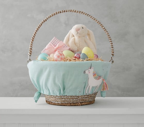 Aqua Unicorn Easter Basket Liner