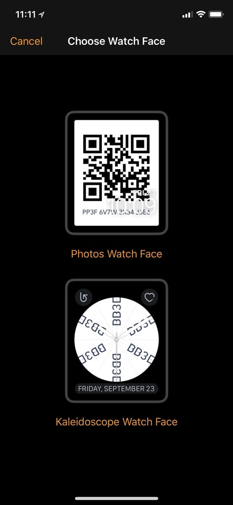 حدّدوا الخيار العلويّ: "Photos Watch Face".