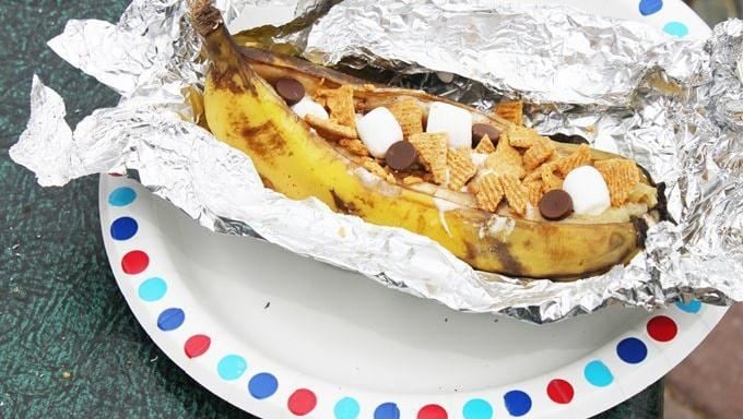 Campfire S'mores Banana Boats