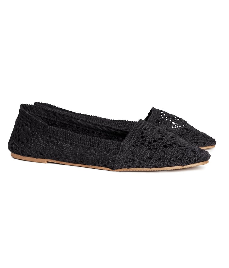 H&M black crochet flats ($15) | Jackets to Wear With Spring Dresses ...