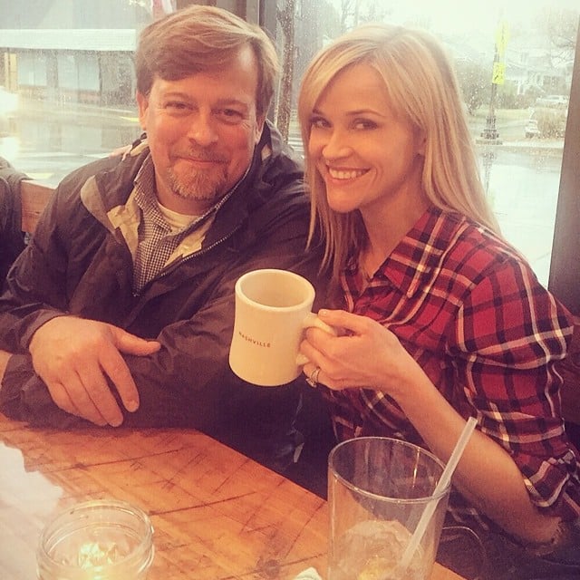 The actress hung out with her brother, John.