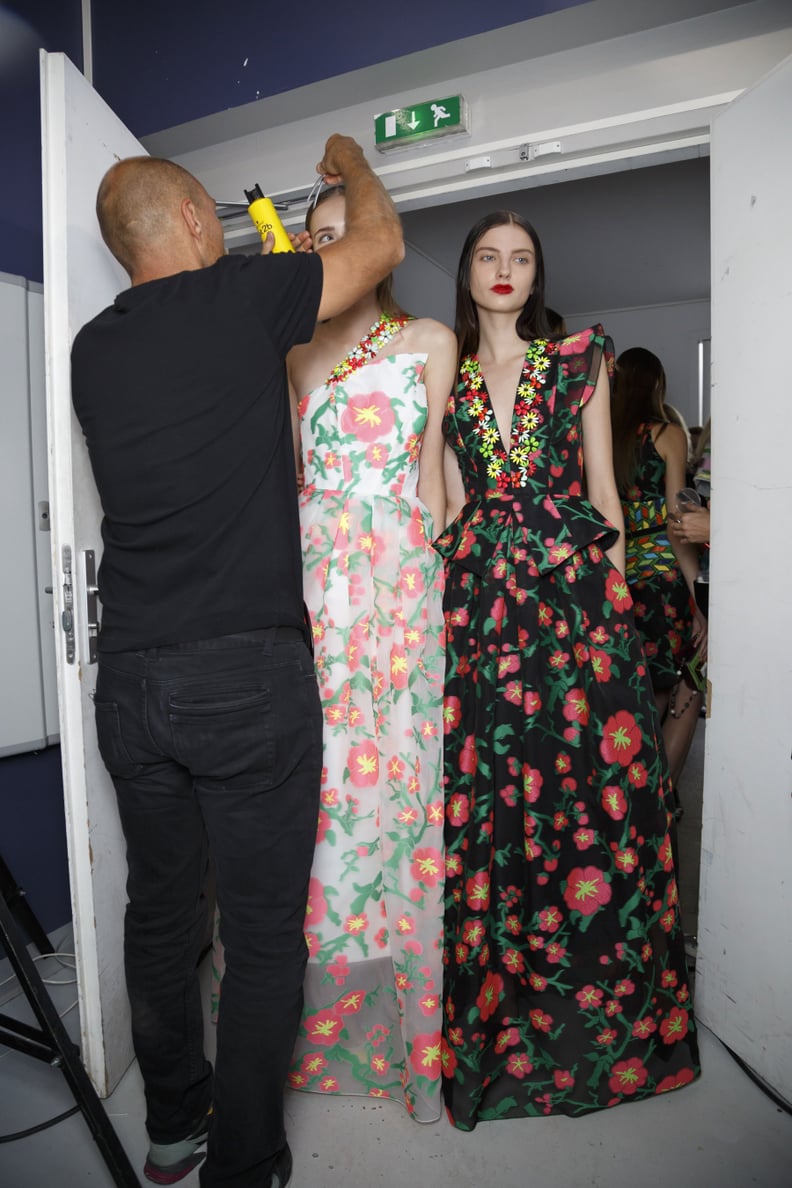 Models Backstage at the Andrew Gn Show