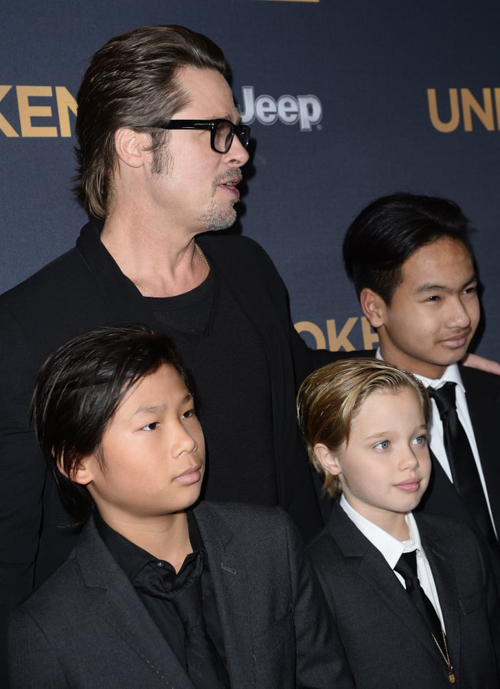 Brad Pitt and Kids at LA Premiere of Unbroken Pictures | POPSUGAR