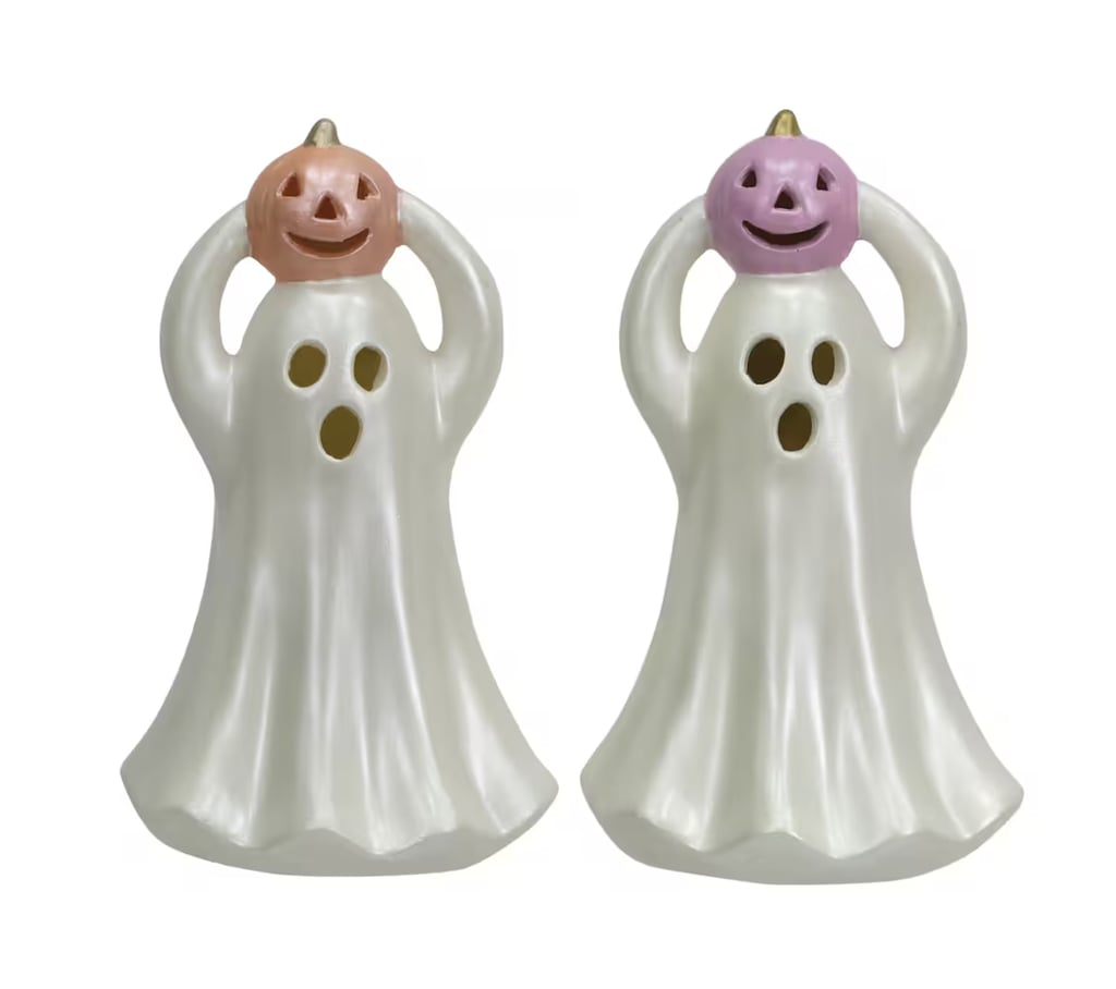 Michaels Halloween Decor: Assorted 8" Ghost Holding Pumpkin Tabletop Décor by Ashland
