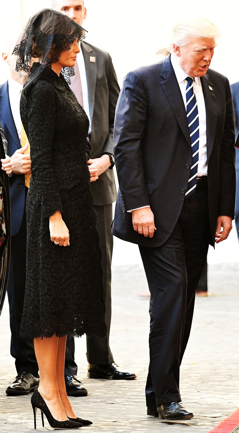 Melania's Lace Heels at the Vatican