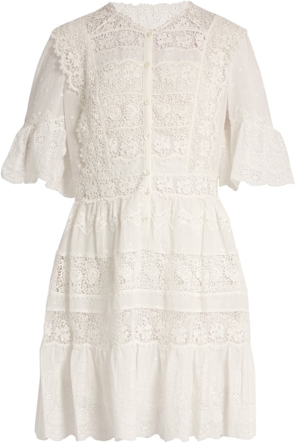 Rebecca Taylor Lace-Trimmed Cotton-Voile Dress