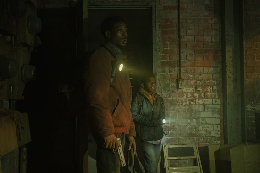 Lamar Johnson and Keivonn Woodard as Henry and Sam in The Last of Us