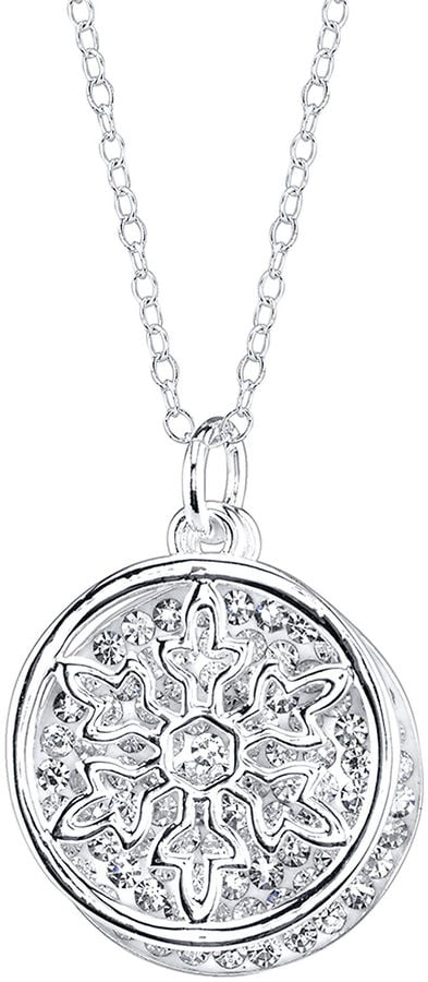 Frozen Crystal Silver-Plated Double-Charm Necklace