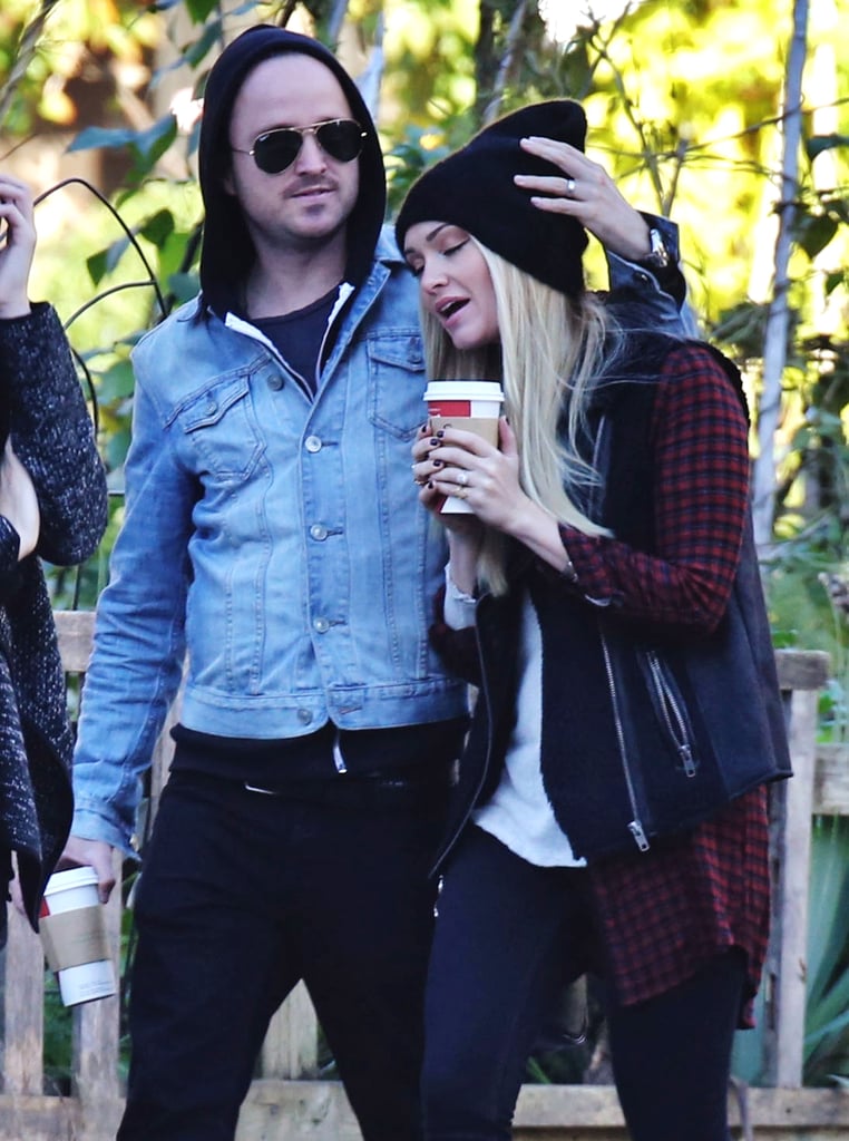 Aaron Paul had a sweet moment with his wife, Lauren Parsekian, in LA on Saturday.
