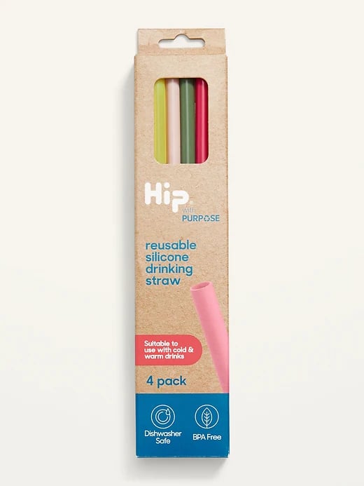 Old Navy Hip Reusable Silicone Drinking Straws 4-Pack