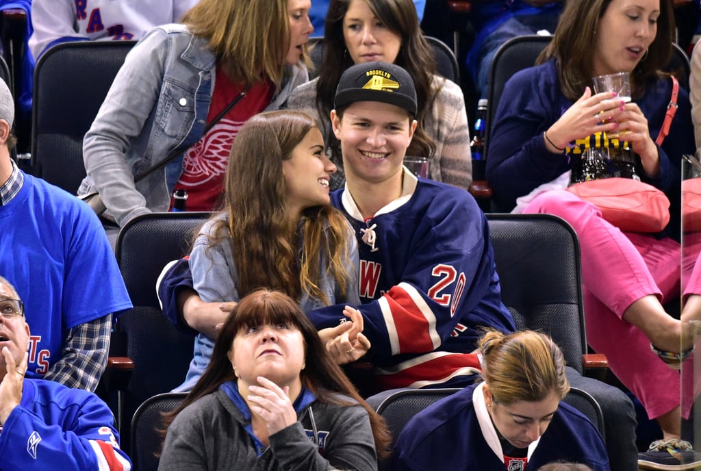 Ansel Elgort Kisses Girlfriend at Hockey Game | Pictures