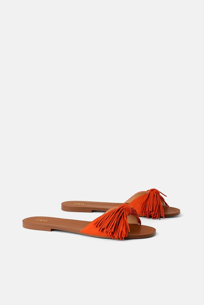 Flat Sandals With Fringe