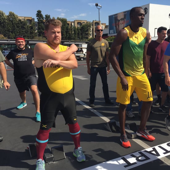 Usain Bolt Races James Corden Video