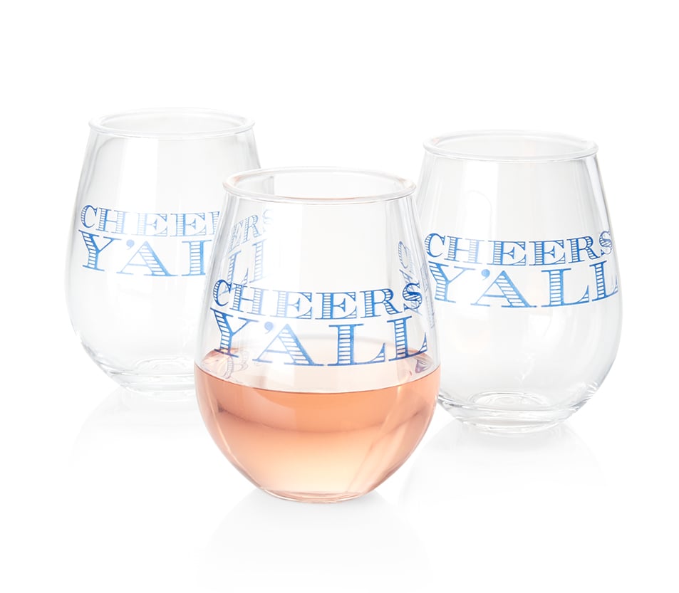 Cheers Y'all Acrylic Wine Glass