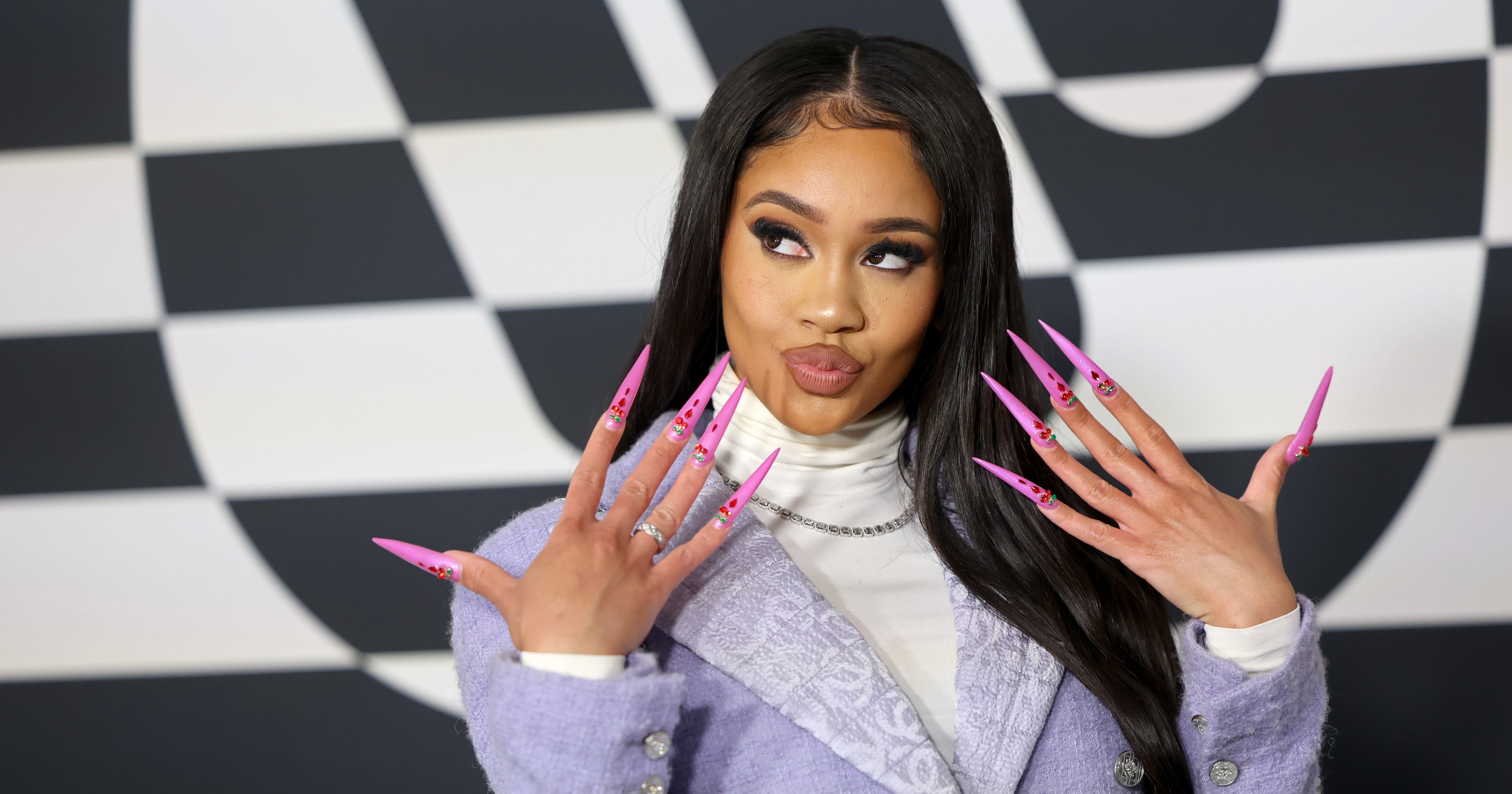 Saweetie’s Nail Artist Says It Took 3 Days to Create Her Edward Scissorhands Acrylics