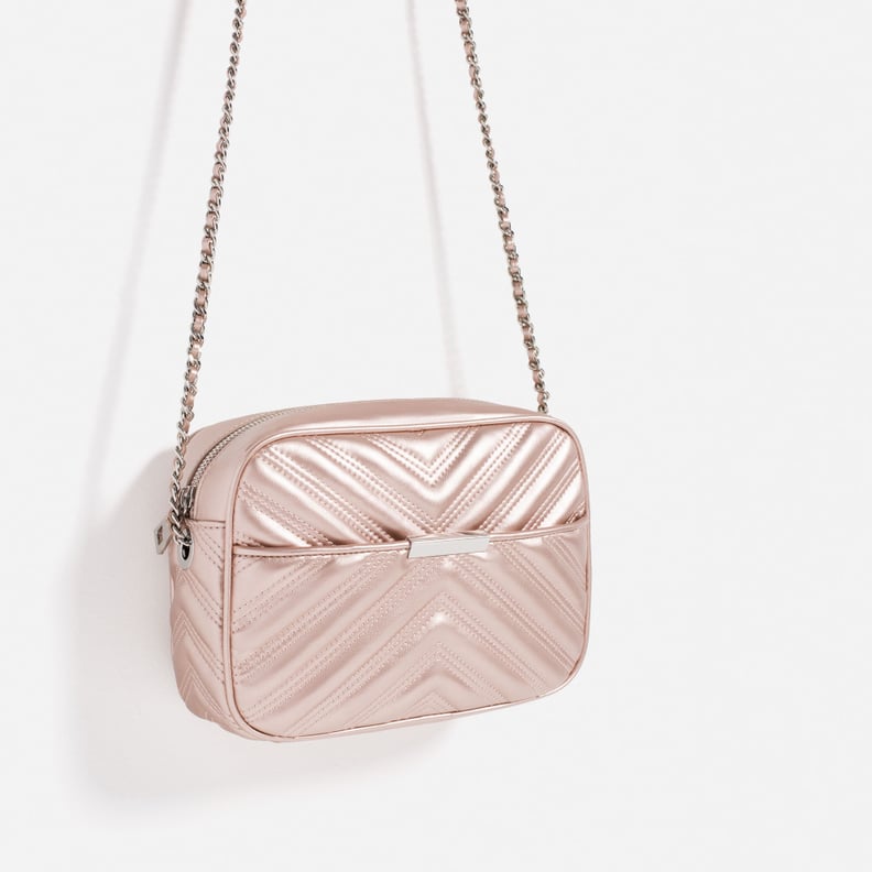 A Metallic Crossbody Bag to Wear With Basic Outfits
