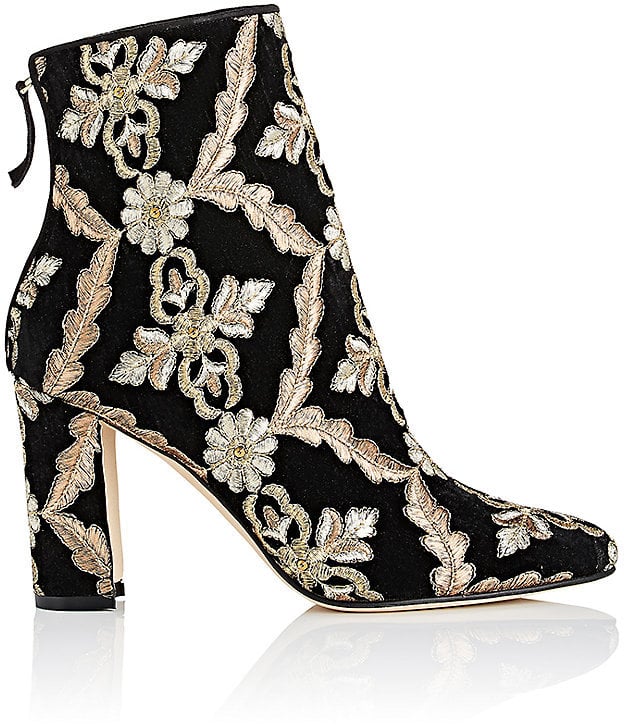 Manolo Blahnik Brocade Ankle Boots