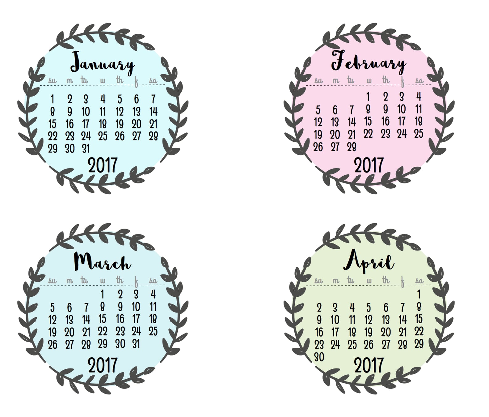 2017 Free Printable Calendars | PS Smart Living