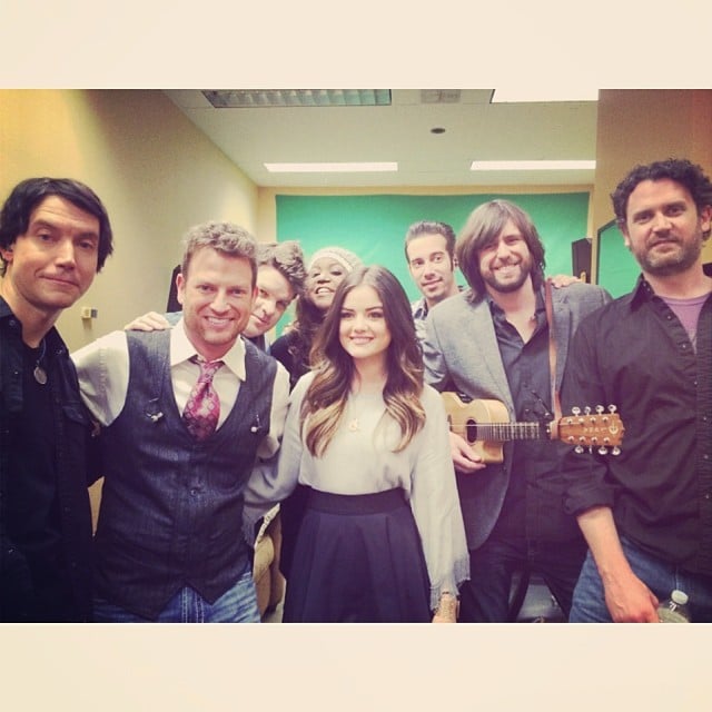 Lucy Hale posed with her band after their performance on Good Morning America.
Source: Instagram user lucyhale89