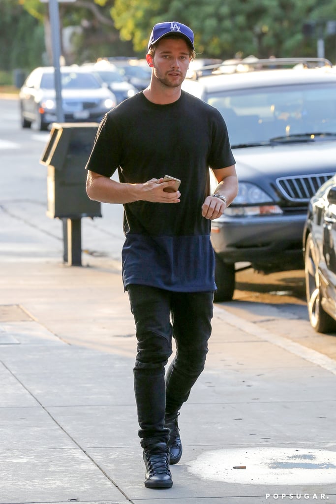 Patrick Schwarzenegger sported his baseball cap in LA on Friday.