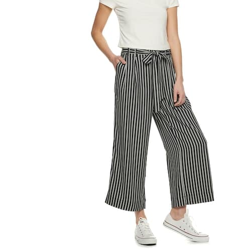 Paperbag waist wide leg crop on sale pants