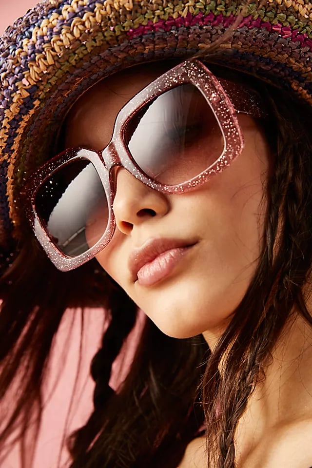Sparkly Sunglasses: Sugar Oversized Square Sunglasses