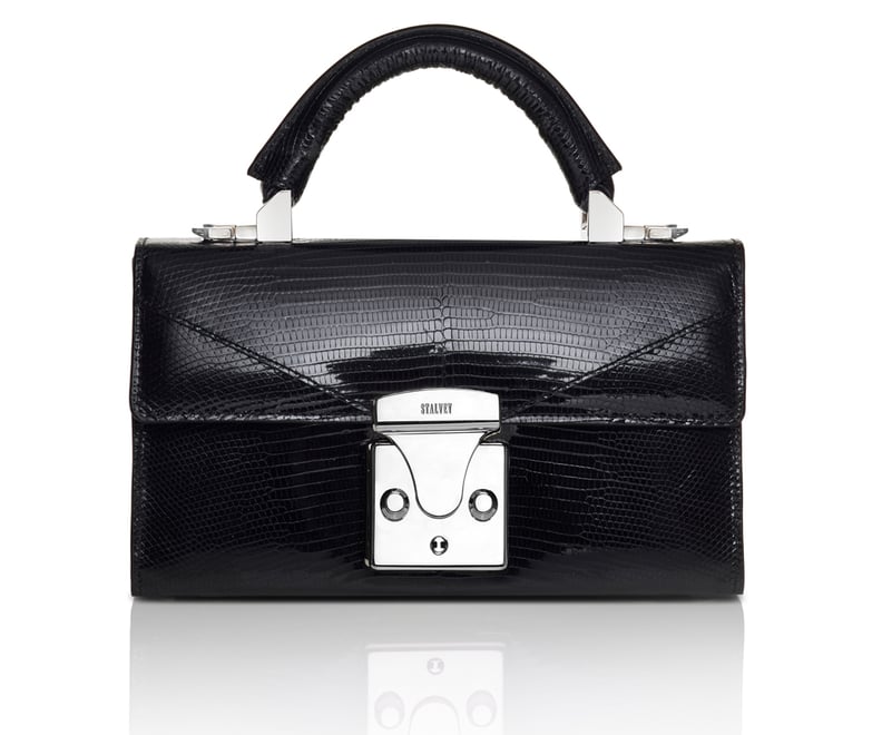 Stalvey Top Handle Mini Handbag in Black Lizard