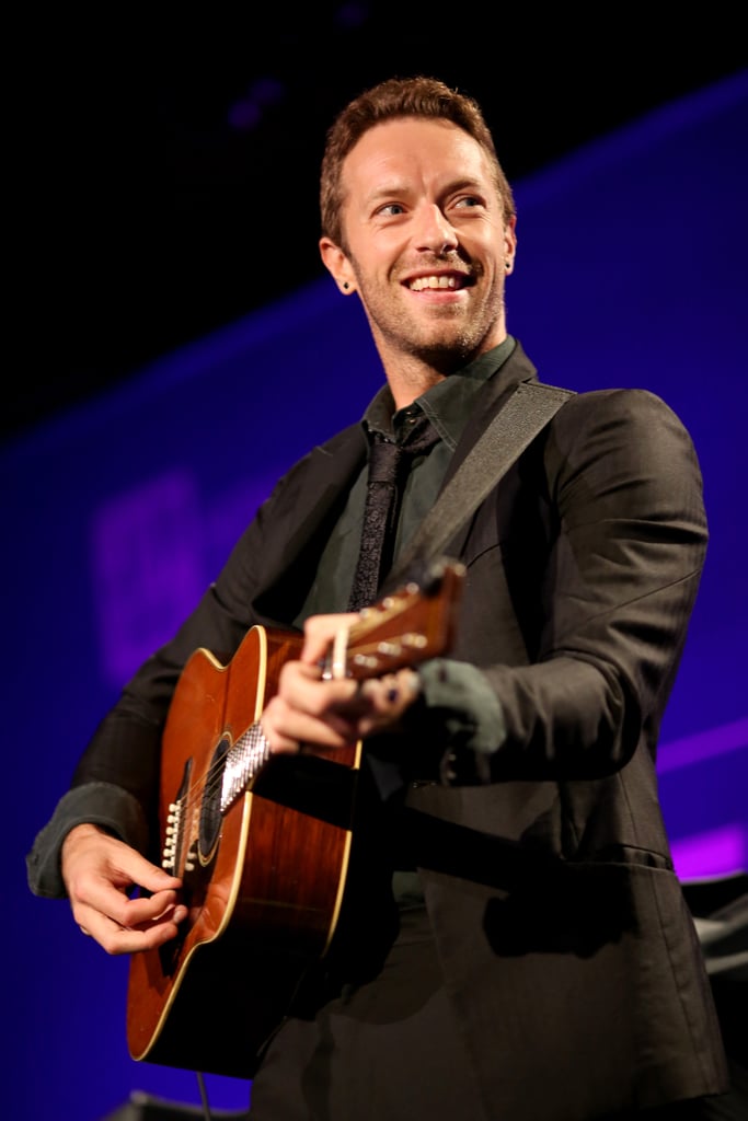 Chris Martin performed at the Help Haiti Home party.