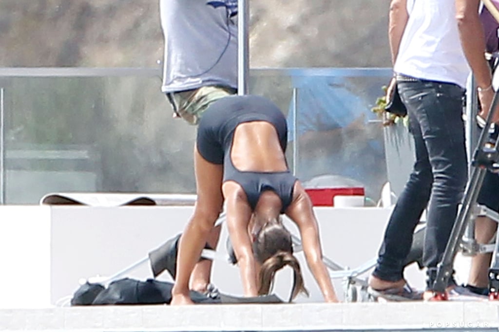 Jessica Alba Doing Yoga