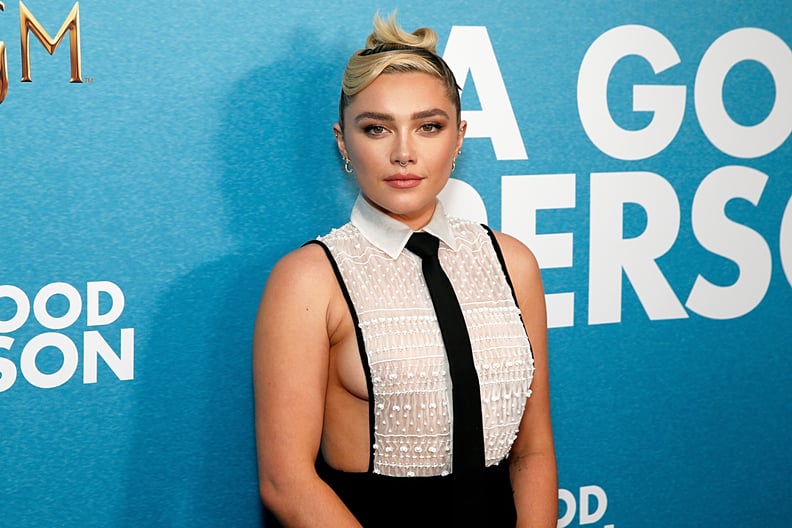 Florence Pugh Valentino Tie Dress at A Good Person Screening