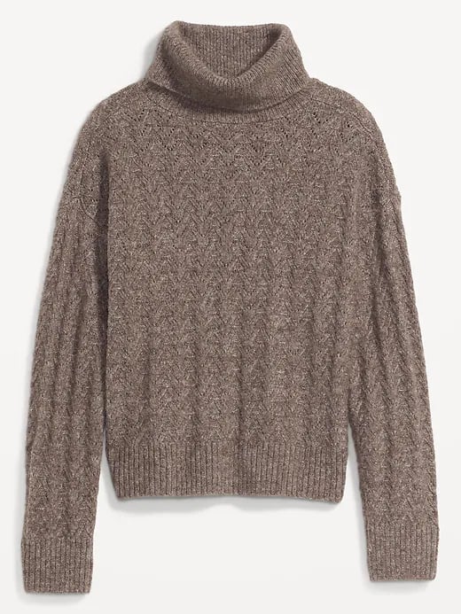 Gifts Under $50: Old Navy Heathered Pointelle-Knit Turtleneck Sweater