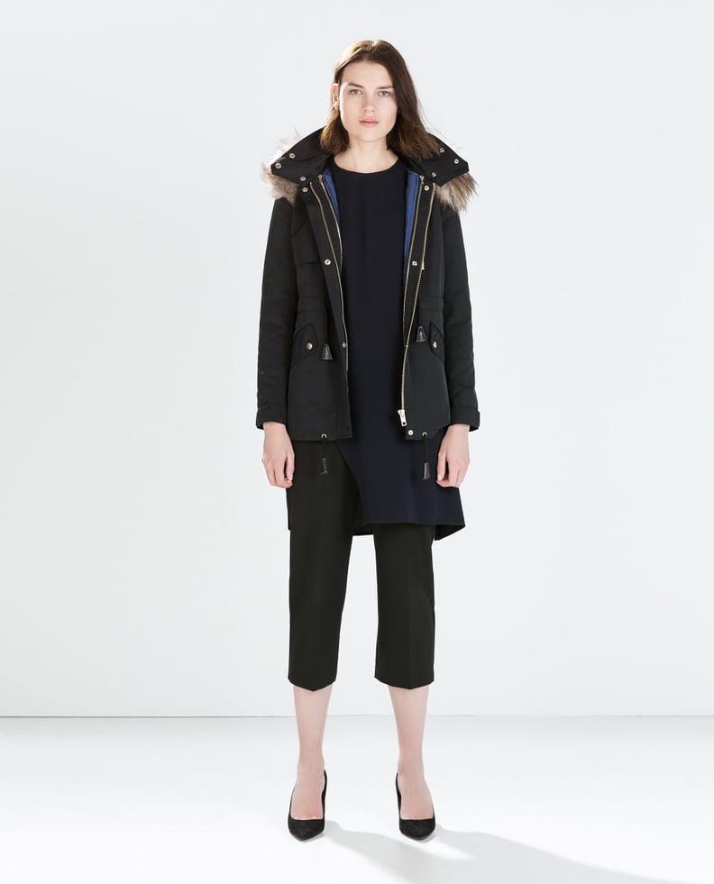 Zara Parka With Faux Fur Hood