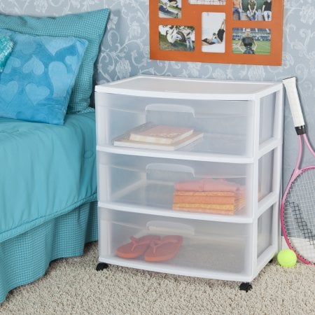 Sterilite 3-Drawer Wide Cart