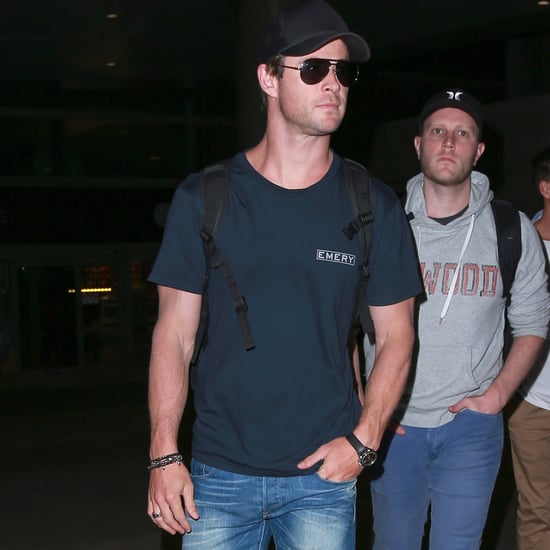 Chris Hemsworth Wearing Jean Shorts in LA
