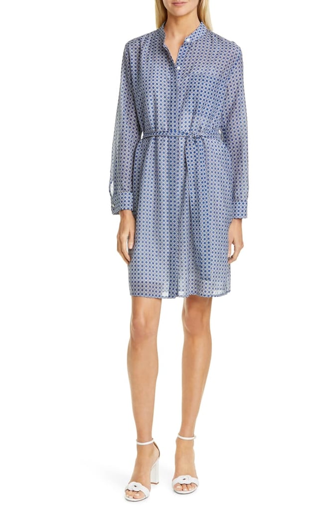 Equipment Ravena Print Long Sleeve Silk Blend Shirtdress