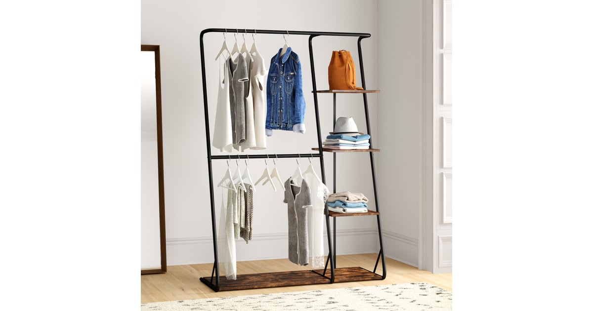 Tennison 48 W Rustic Z Frame Wardrobe with Shelves Wayfair s