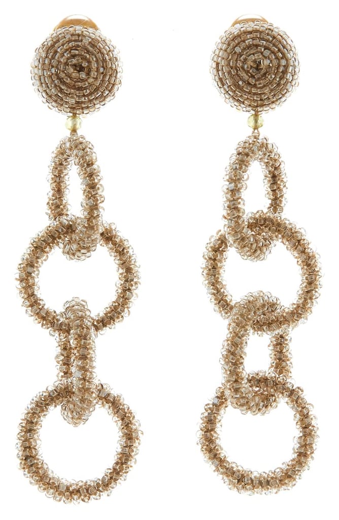 Oscar de la Renta Beaded Link Drop Earrings