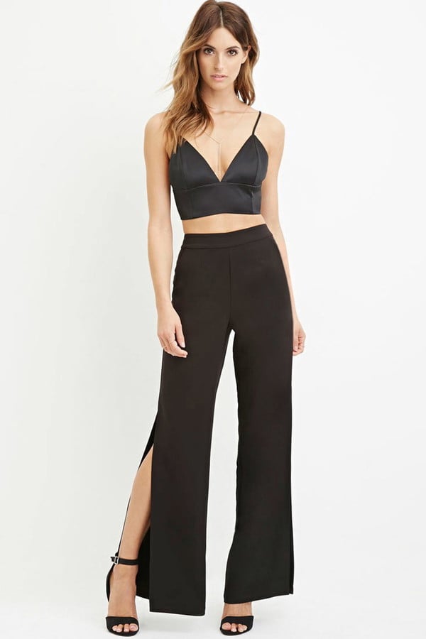 Contemporary Wide Leg Slit Pants 