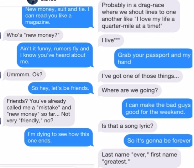 Apparently \u0026quot;new money\u0026quot; is not a compliment. Sending Taylor Swift 1989 Lyrics on Tinder Apparently \u0026quot;new money\u0026quot; is not a compliment. Sending Taylor Swift 1989 Lyrics on Tinder