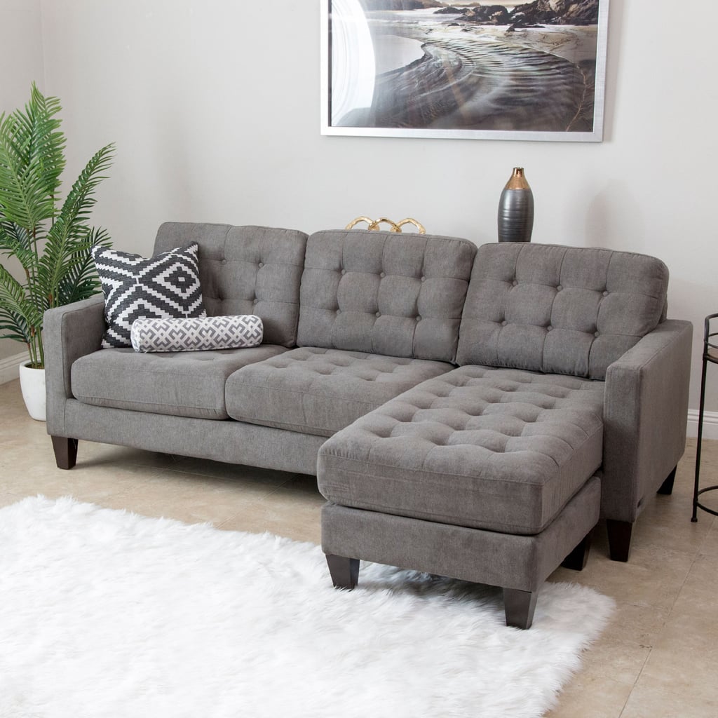 Devon & Claire Westmount Grey Fabric Reversible Sectional