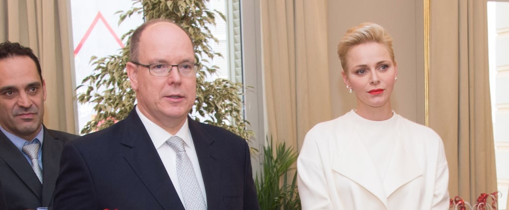 Princess Charlene White Dress at Red Cross Charity Event