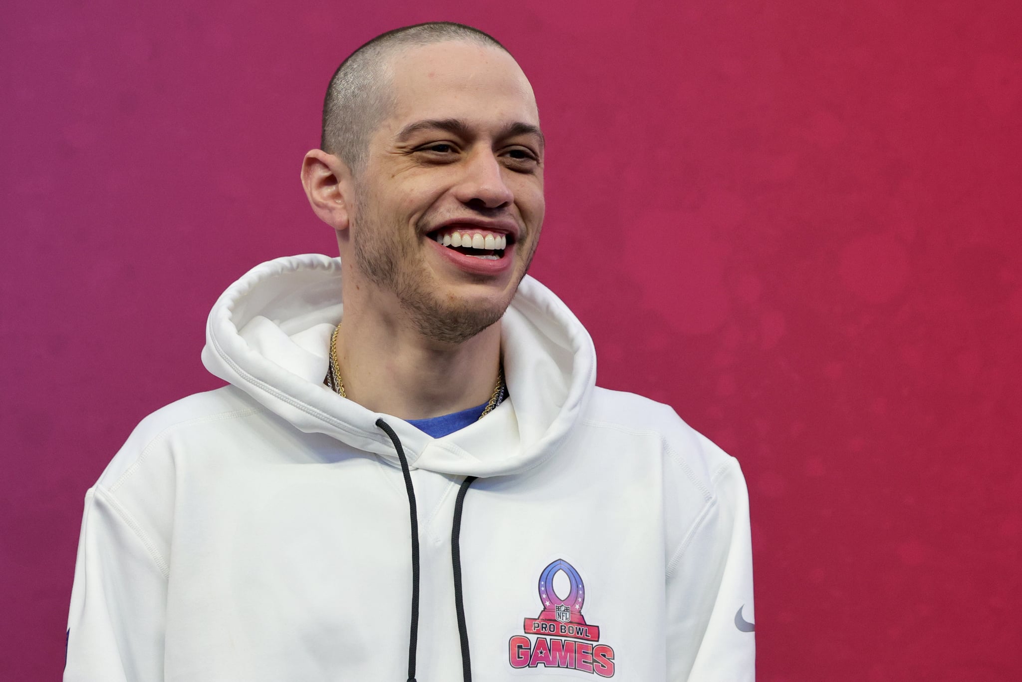 LAS VEGAS, NEVADA - FEBRUARY 05: NFC captain Pete Davidson smiles after the NFC's 35-33 victory over the AFC in the 2023 NFL Pro Bowl Games at Allegiant Stadium on February 05, 2023 in Las Vegas, Nevada. (Photo by Ethan Miller/Getty Images)