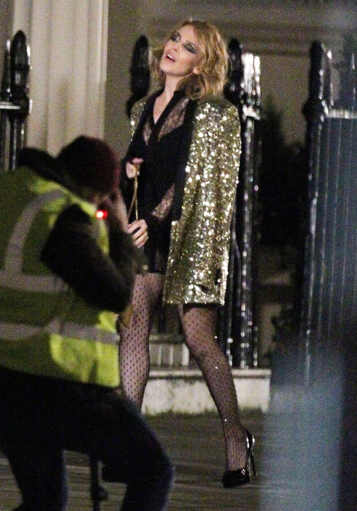 Kylie Minogue shot a music video for her upcoming single in London on Sunday.